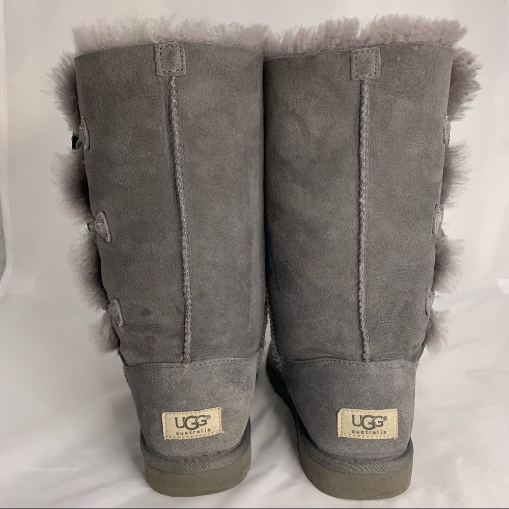 Ugg Bailey Button Gray Boots - Picture 3 of 6